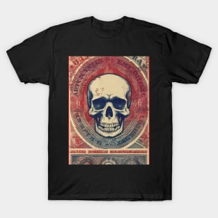 skeleton on old book - halloween design T-Shirt